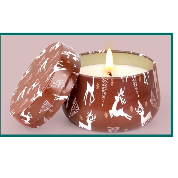 SOY CHRISTMAS CANDLE BUNDLE OF 2 HOLIDAY SCENT IN TIN - Picture 2 of 4